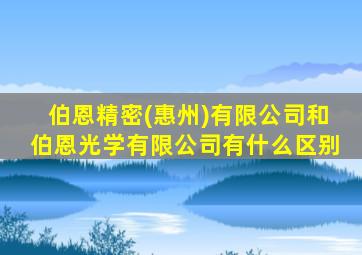 伯恩精密(惠州)有限公司和伯恩光学有限公司有什么区别