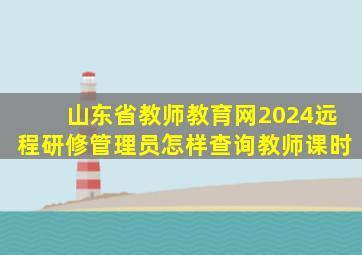 山东省教师教育网2024远程研修管理员怎样查询教师课时