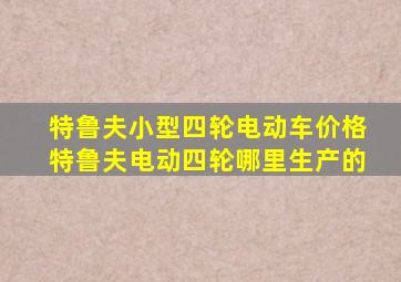 特鲁夫小型四轮电动车价格特鲁夫电动四轮哪里生产的